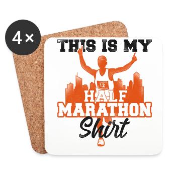 Running Runner Semi-Marathon - Dessous de verre (lot de 4) - blanc - Devant
