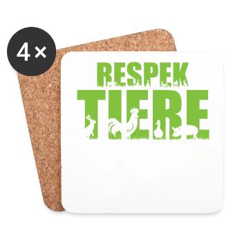 Tierliebhaber Tierschützer Veganer Vegetarier - Untersetzer (4er-Set) - Weiß - Vorne