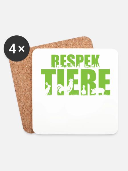 Tierliebhaber Tierschützer Veganer Vegetarier - Untersetzer (4er-Set) - Weiß