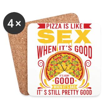 Chef Koch Pizza Pizzakoch Pizzeria Restaurant - Coasters (set of 4) - white - Front