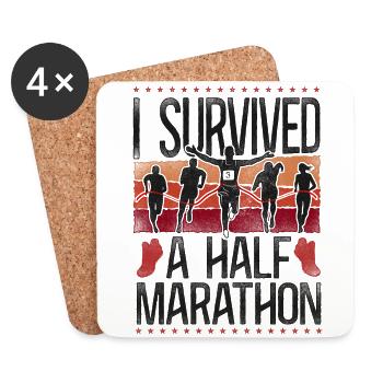 Running Runner Semi-Marathon - Dessous de verre (lot de 4) - blanc - Devant