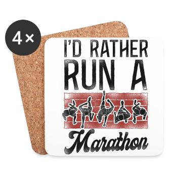 Running Runner Half Marathon - Coasters (set of 4) - white - Front