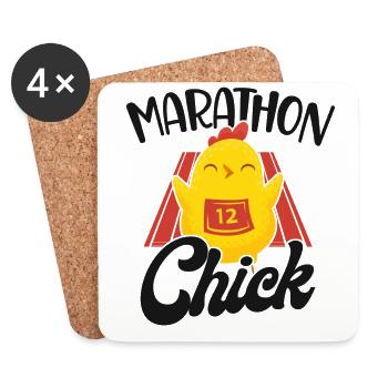 Running Runner Semi-Marathon - Dessous de verre (lot de 4) - blanc - Devant