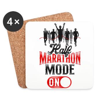 Running Runner Half Marathon - Coasters (set of 4) - white - Front