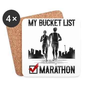 Running Runner Half Marathon - Coasters (set of 4) - white - Front