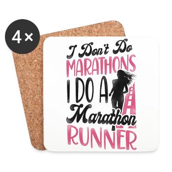 Running Runner Half Marathon - Coasters (set of 4) - white - Front