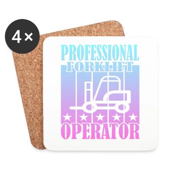 Professional Forklift Operator - Untersetzer (4er-Set) - Weiß - Vorne