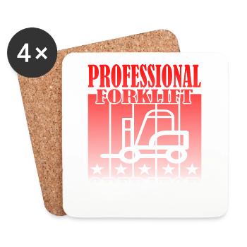 Professional Forklift Operator - Untersetzer (4er-Set) - Weiß - Vorne