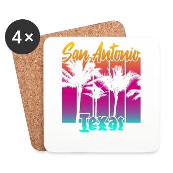 San Antonio, Texas - Dessous de verre (lot de 4) - blanc - Devant