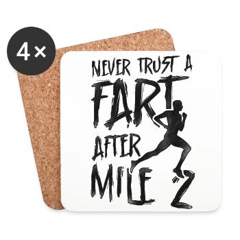 Running Runner Half Marathon - Coasters (set of 4) - white - Front