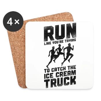 Running Runner Semi-Marathon - Dessous de verre (lot de 4) - blanc - Devant