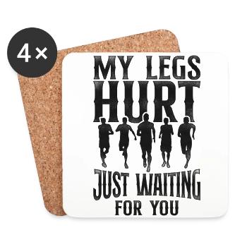 Running Runner Semi-Marathon - Dessous de verre (lot de 4) - blanc - Devant