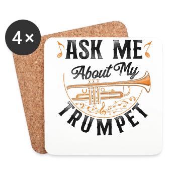 Trumpet Player Vintage Ask Me - Untersetzer (4er-Set) - Weiß - Vorne