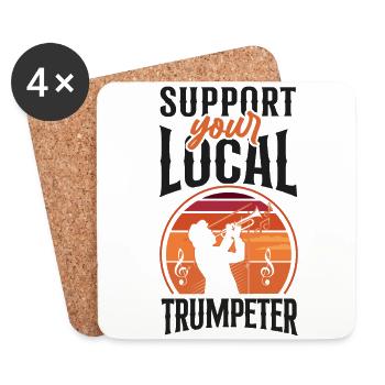 Trumpet Player Vintage Retro - Untersetzer (4er-Set) - Weiß - Vorne