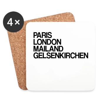 Gelsenkirchen Paris Londres Milan Gelsenkirchener - Dessous de verre (lot de 4) - blanc - Devant