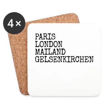 Gelsenkirchen Paris Londres Milan Gelsenkirchener - Dessous de verre (lot de 4) - blanc - Devant