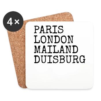 Duisburg Paris London Milan I love Duisburgers - Coasters (set of 4) - white - Front