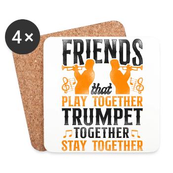 Trumpet Player Besties Vintage - Coasters (set of 4) - white - Front