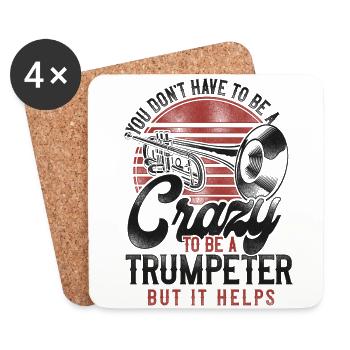 Trumpet Player Vintage Retro You - Untersetzer (4er-Set) - Weiß - Vorne