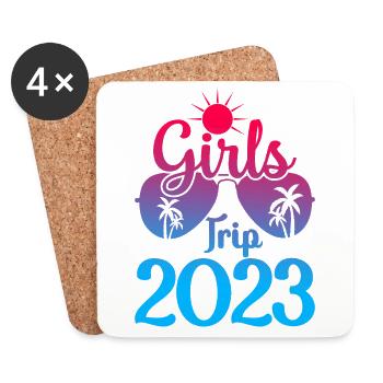 Voyage des filles 2023 - Dessous de verre (lot de 4) - blanc - Devant