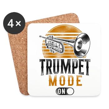 Trumpet Player Vintage Retro - Coasters (set of 4) - white - Front