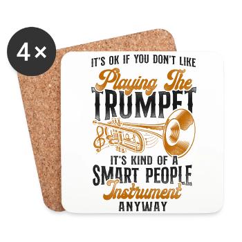 Trumpet Player Vintage It's Ok If - Coasters (set of 4) - white - Front