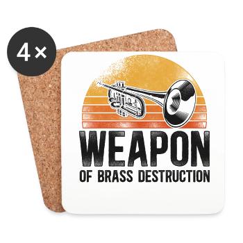 Trumpet Player Pun Vintage Retro - Untersetzer (4er-Set) - Weiß - Vorne
