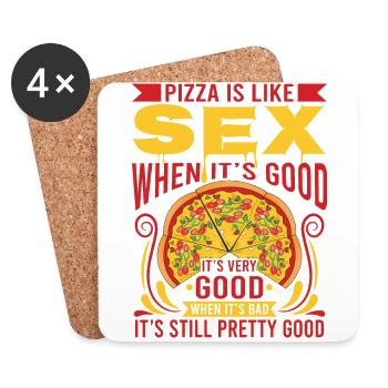 Chef Koch Pizza Pizzakoch Pizzeria Restaurant - Coasters (set of 4) - white - Front
