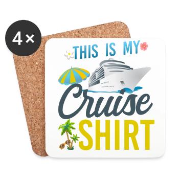 Cruise Ship Vacation This Is My - Coasters (set of 4) - white - Front