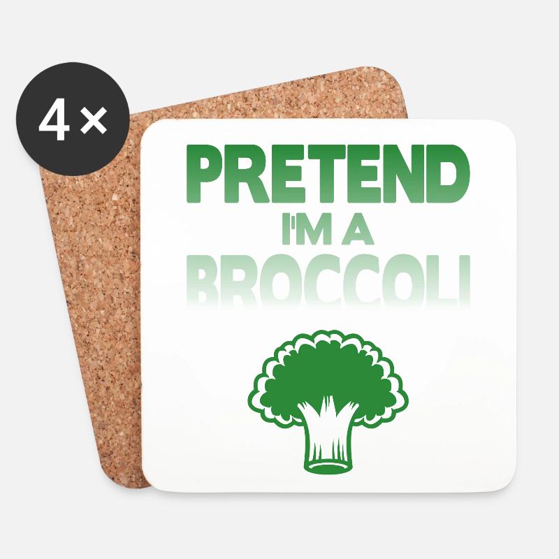 Pretend i'm a Broccoli - Untersetzer (4er-Set) - Weiß