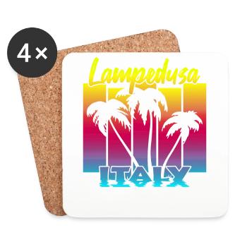 Lampedusa Italy - Untersetzer (4er-Set) - Weiß - Vorne