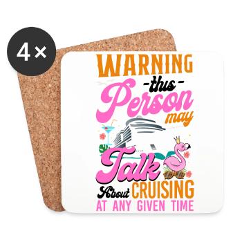 Cruise Ship Vacation Girl Warning - Untersetzer (4er-Set) - Weiß - Vorne