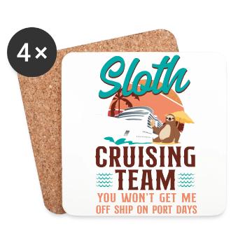 Cruise Ship Vacation Sloth Sloth - Untersetzer (4er-Set) - Weiß - Vorne