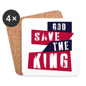 Dieu sauve le roi - Dessous de verre (lot de 4) - blanc - Devant