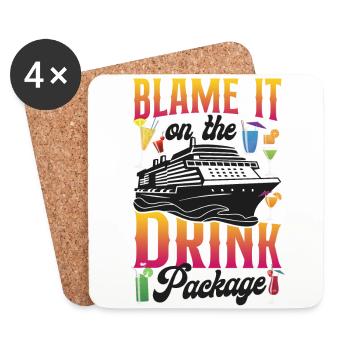 Forfait boisson de vacances pour bateaux de croisière - Dessous de verre (lot de 4) - blanc - Devant