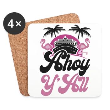 Cruise Ship Vacation Girl Ahoy - Untersetzer (4er-Set) - Weiß - Vorne
