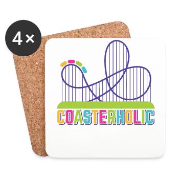 Roller Coaster Amusement Park Kirmes Amusement Park - Coasters (set of 4) - white - Front
