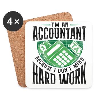 Accountant Bookkeeper Accounting - Coasters (set of 4) - white - Front