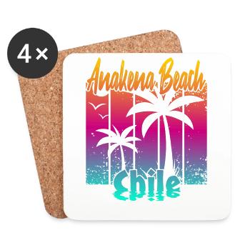 Anakena Beach Chile - Untersetzer (4er-Set) - Weiß - Vorne