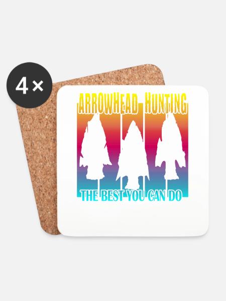 Arrowhead Hunting - Untersetzer (4er-Set) - Weiß