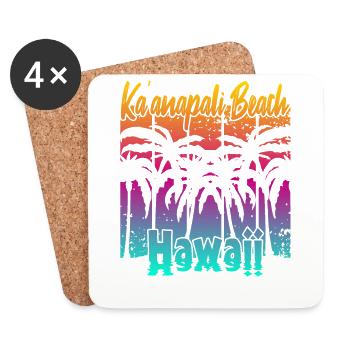 Ka'anapali Beach Hawaii - Coasters (set of 4) - white - Front