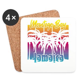 Montego Bay Jamaïque - Dessous de verre (lot de 4) - blanc - Devant