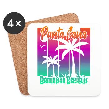 Punta Cana - Dessous de verre (lot de 4) - blanc - Devant