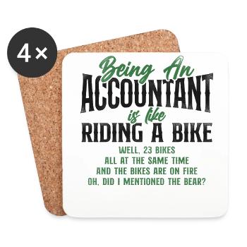 Accountant Bookkeeper Accounting - Coasters (set of 4) - white - Front
