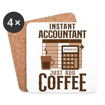 Accountant Bookkeeper Accounting - Coasters (set of 4) - white - Front