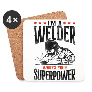 Welder Welding Vintage I'm A - Untersetzer (4er-Set) - Weiß - Vorne