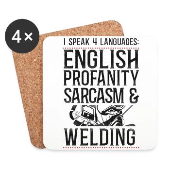 Soudage Soudeur Vintage I Speak 4 - Dessous de verre (lot de 4) - blanc - Devant