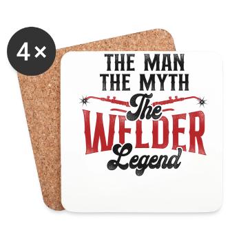 Welder Welding Dad Father Vintage - Coasters (set of 4) - white - Front