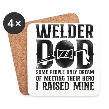 Welder Welding Father Vintage - Coasters (set of 4) - white - Front