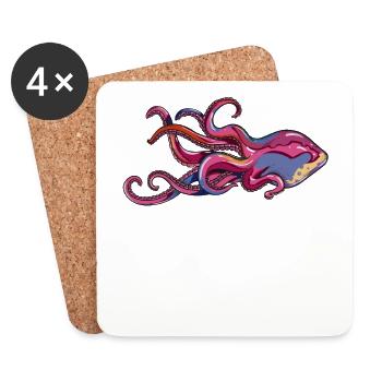 Oktopus 8 arme Tentakeln Tintenfisch Fan Liebhaber - Untersetzer (4er-Set) - Weiß - Vorne